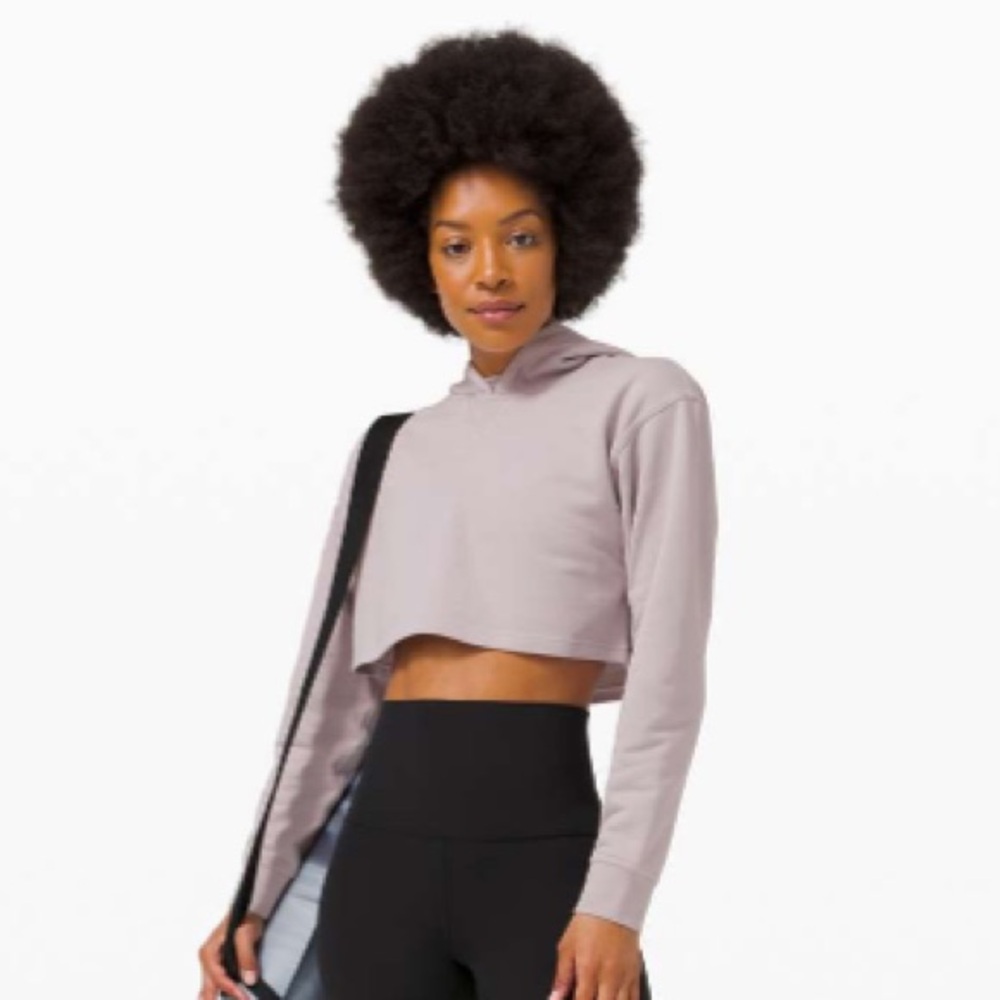 lululemon athletica All Yours Cropped Hoodie Cotton Terry Size 6